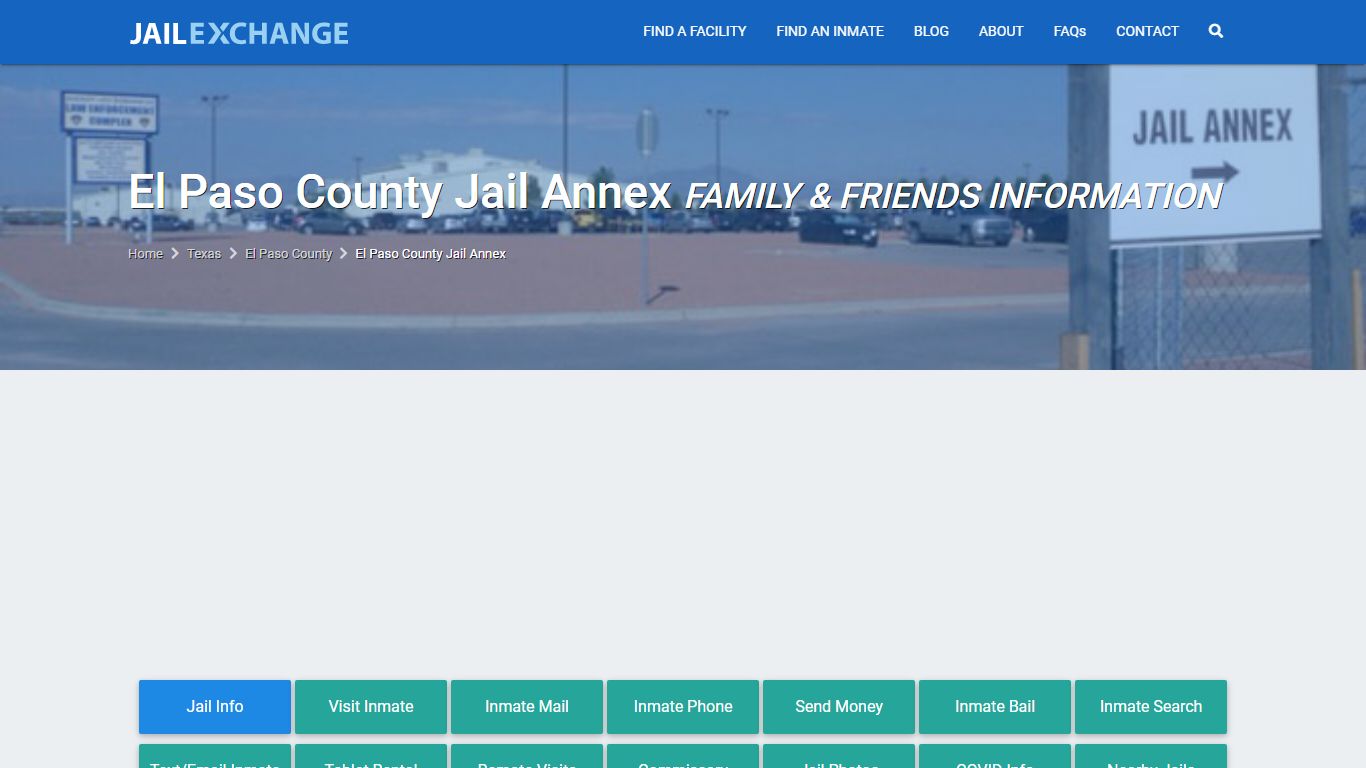 El Paso County Jail Annex Visitation | Mail | Phone | El ...